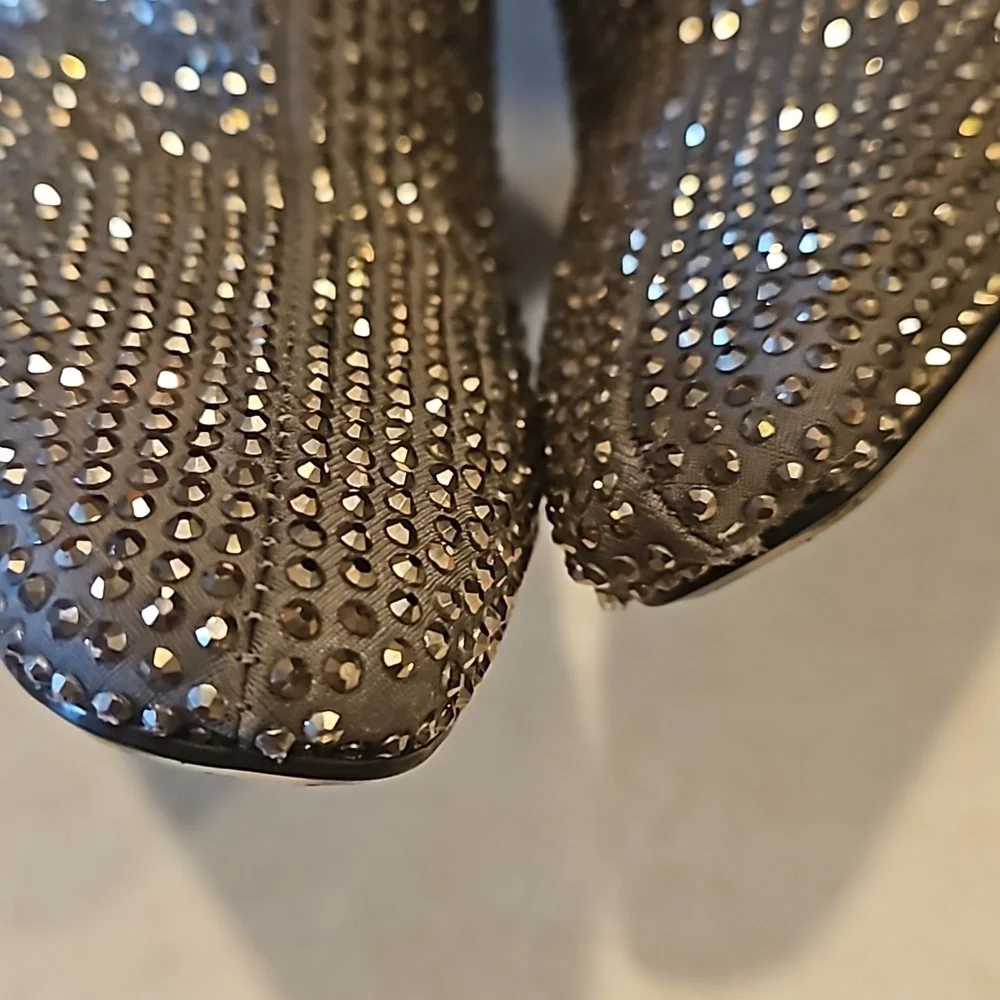 NEW! ZARA Embellished Rhinestone Heeled Ankle Boots 36=6.
